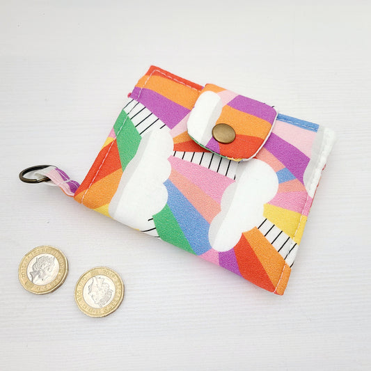 Rainbows and clouds cotton bifold wallet