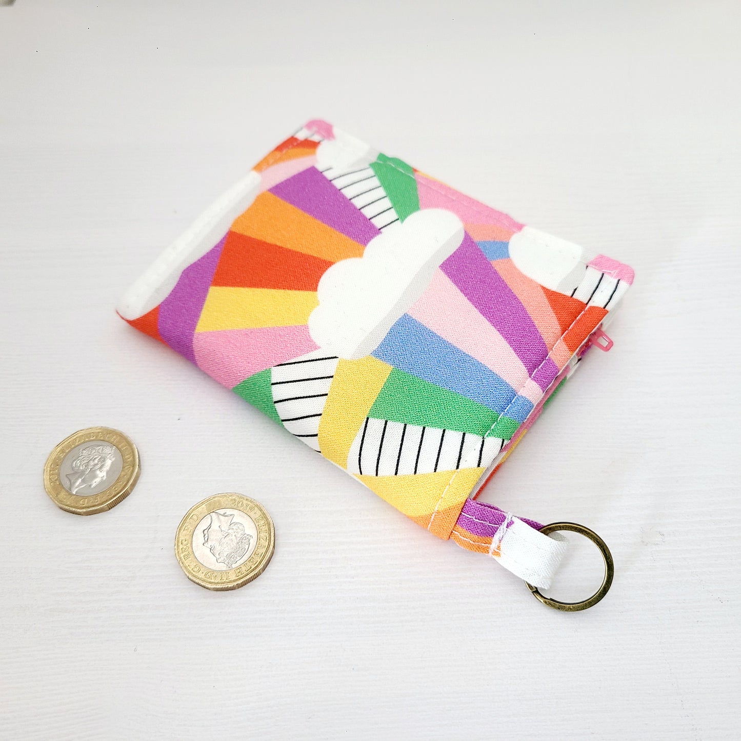 Rainbows and clouds cotton bifold wallet