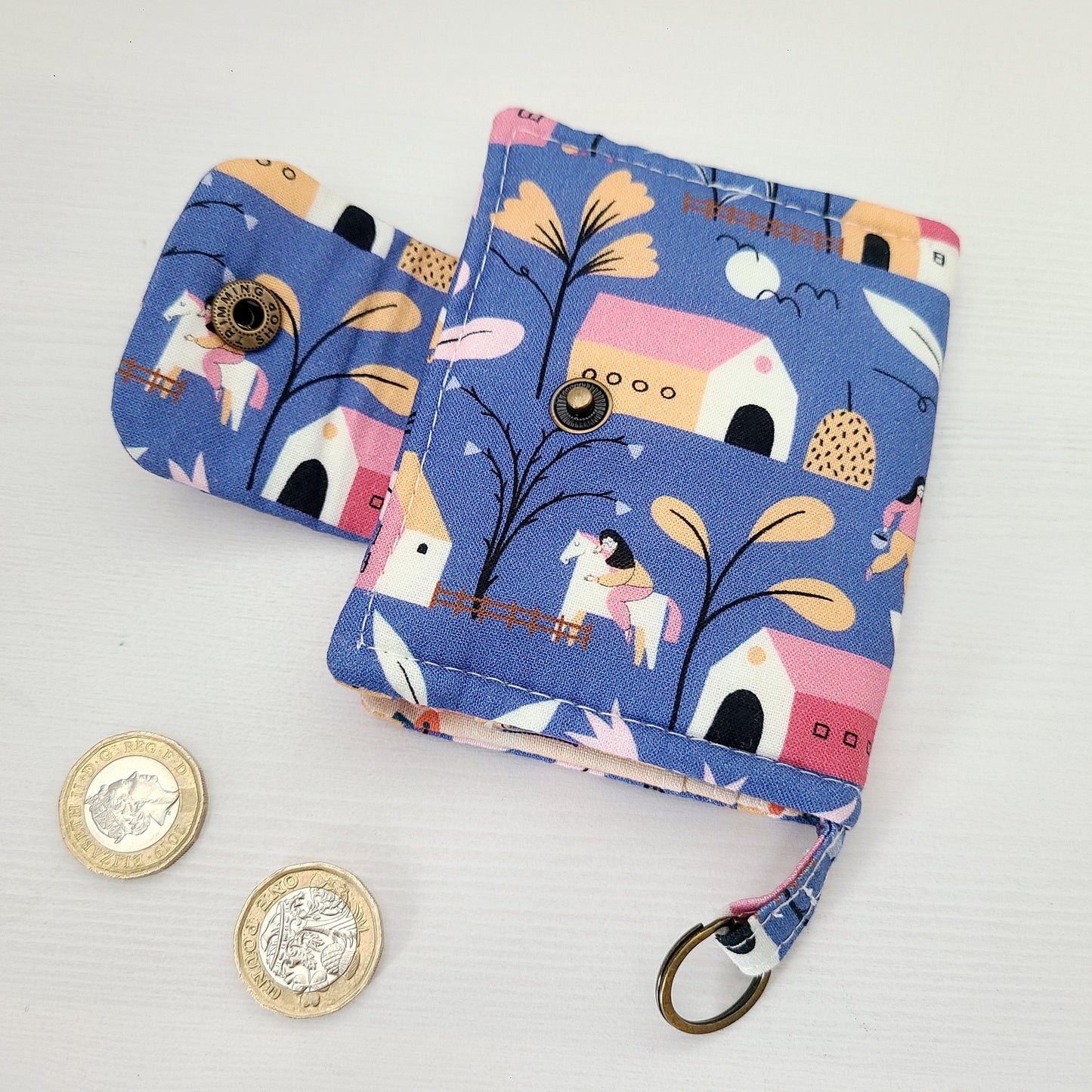 Girl with her pony cotton bifold wallet