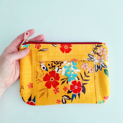 Bold floral zip pouch