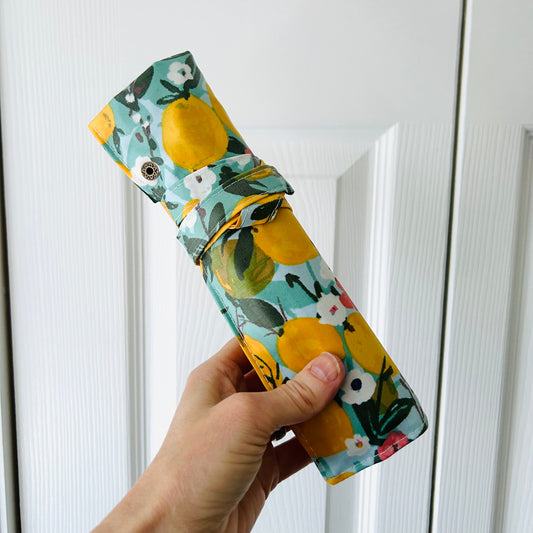 Lemons Artist Brush Roll - Large