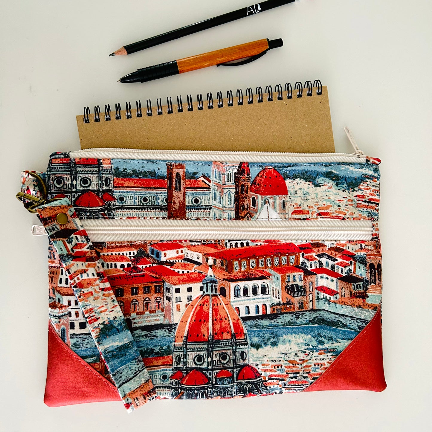 Florence Large Zip Pouch with Wristlet Strap