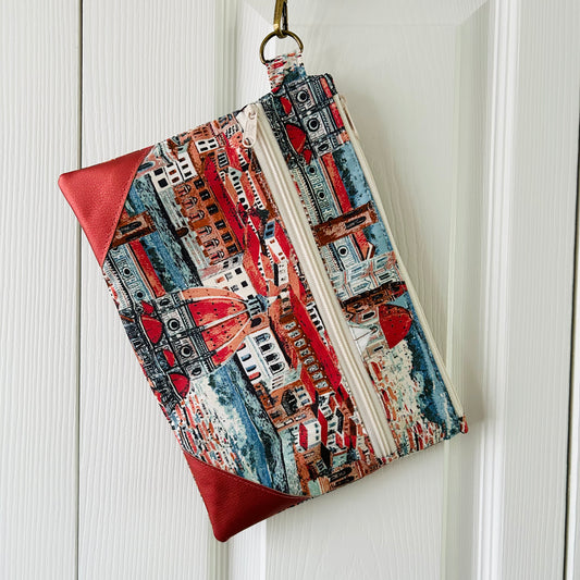 Florence Large Zip Pouch with Wristlet Strap