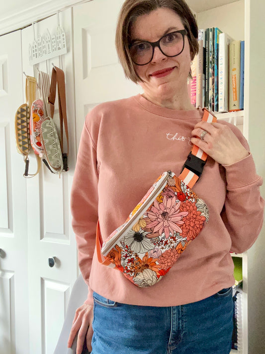 Retro Floral Waist or Chest Bag