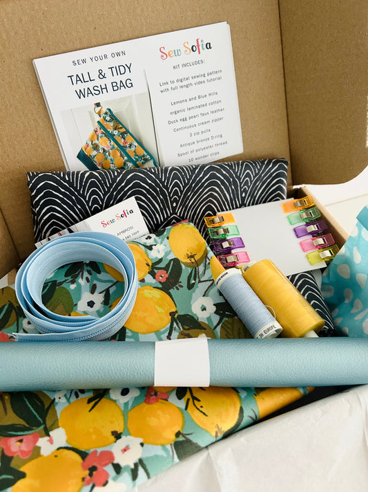 Sew Your Own kit - Lemons Toiletry Bag