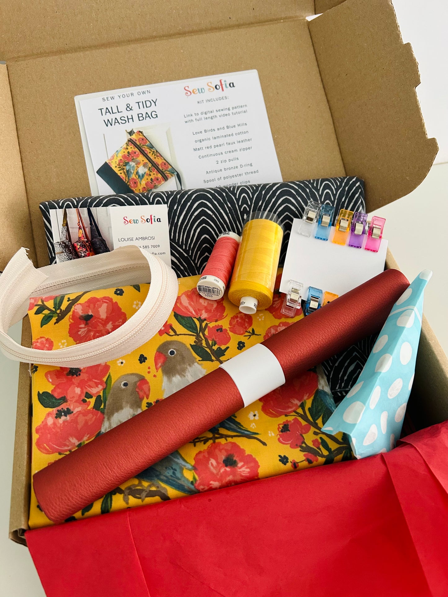 Sew Your Own kit - Love Birds Toiletry Bag