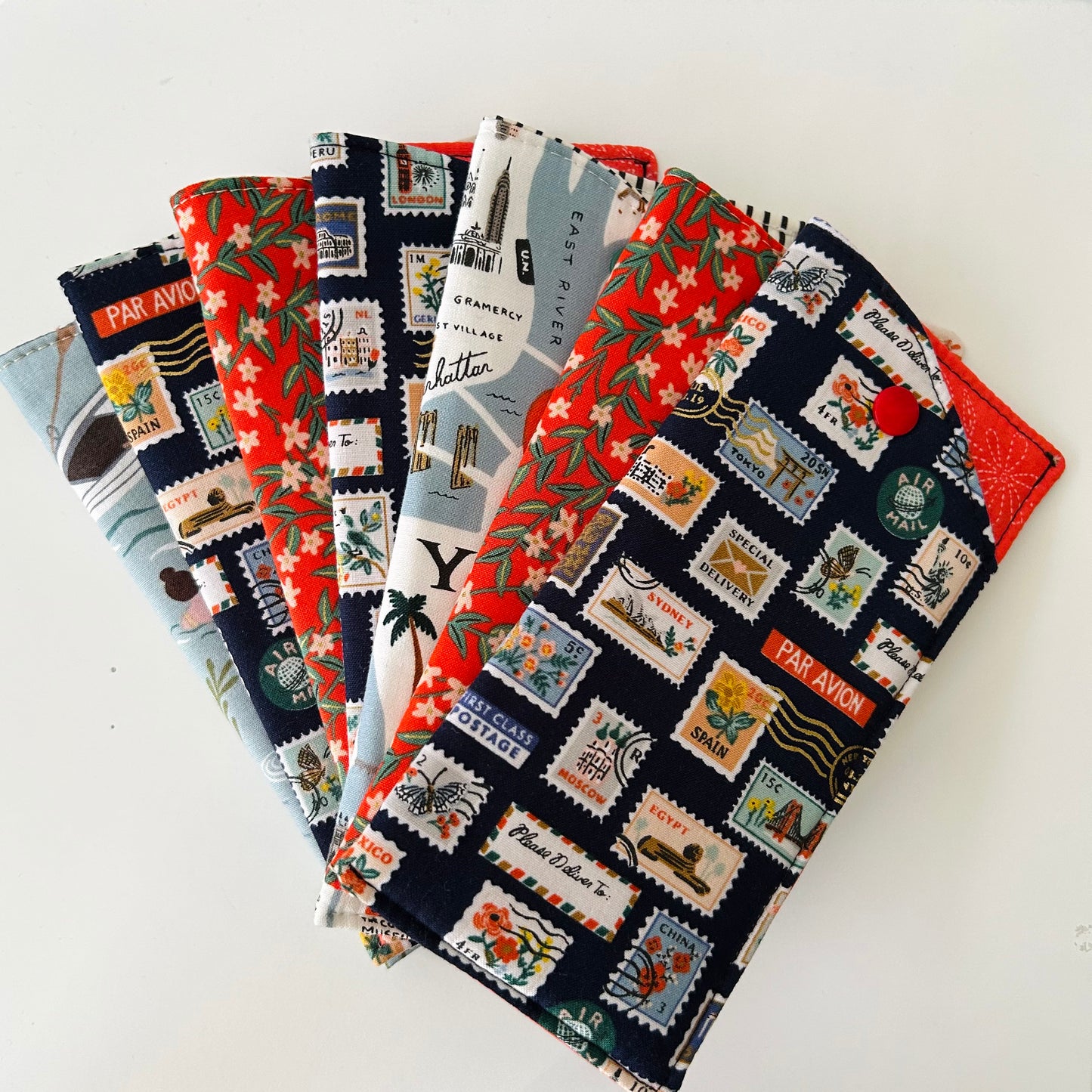 Postage Stamps Glasses Pouch