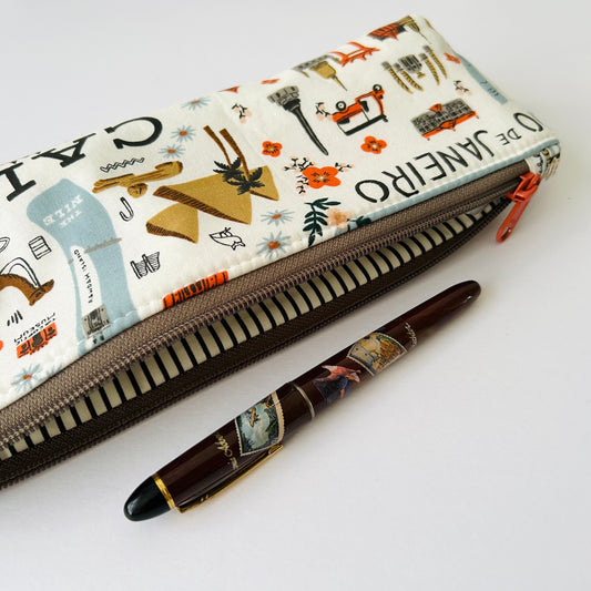 City Maps Long Pencil Case - Mexico City, London, Rio de Janeiro, Cairo