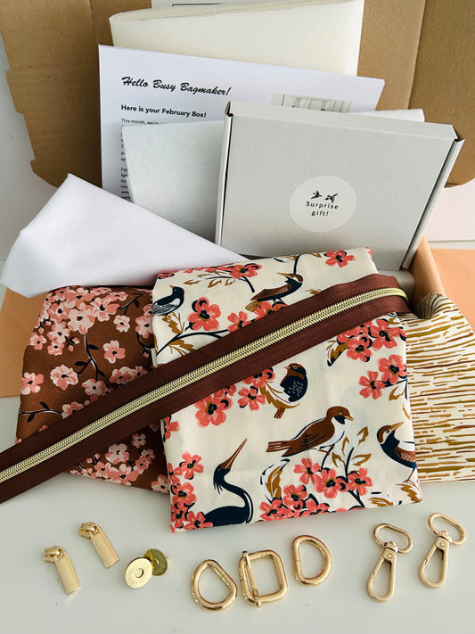 February Box - Sew your own Zipped Pouch Set