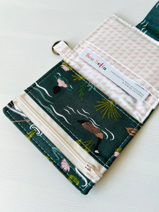 Wild swimming small green wallet
