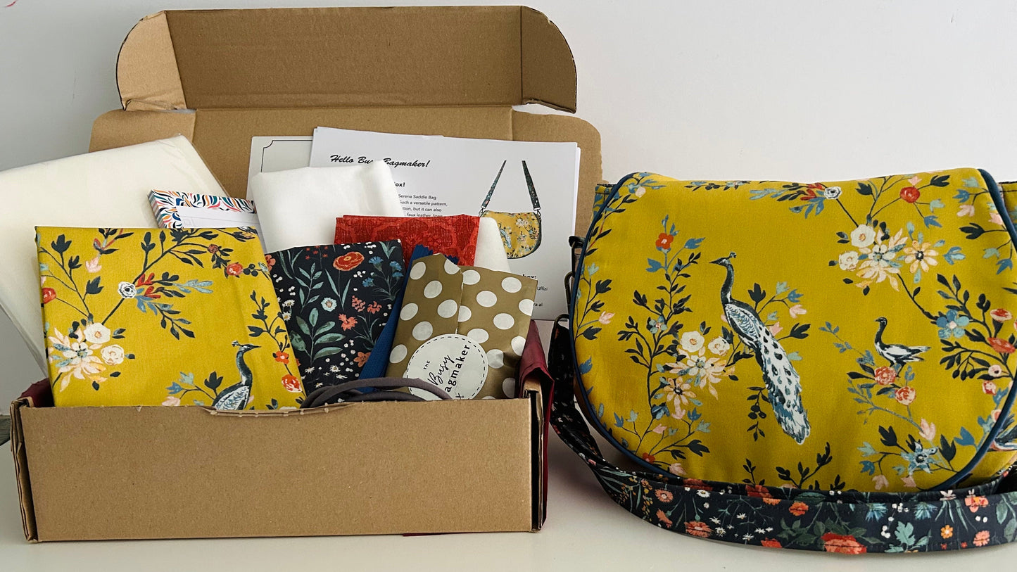 A subscription box for bag makers with a full kit of stunning fabrics, high quality interfacings and hardware, plus the pattern and video to sew your own bag.