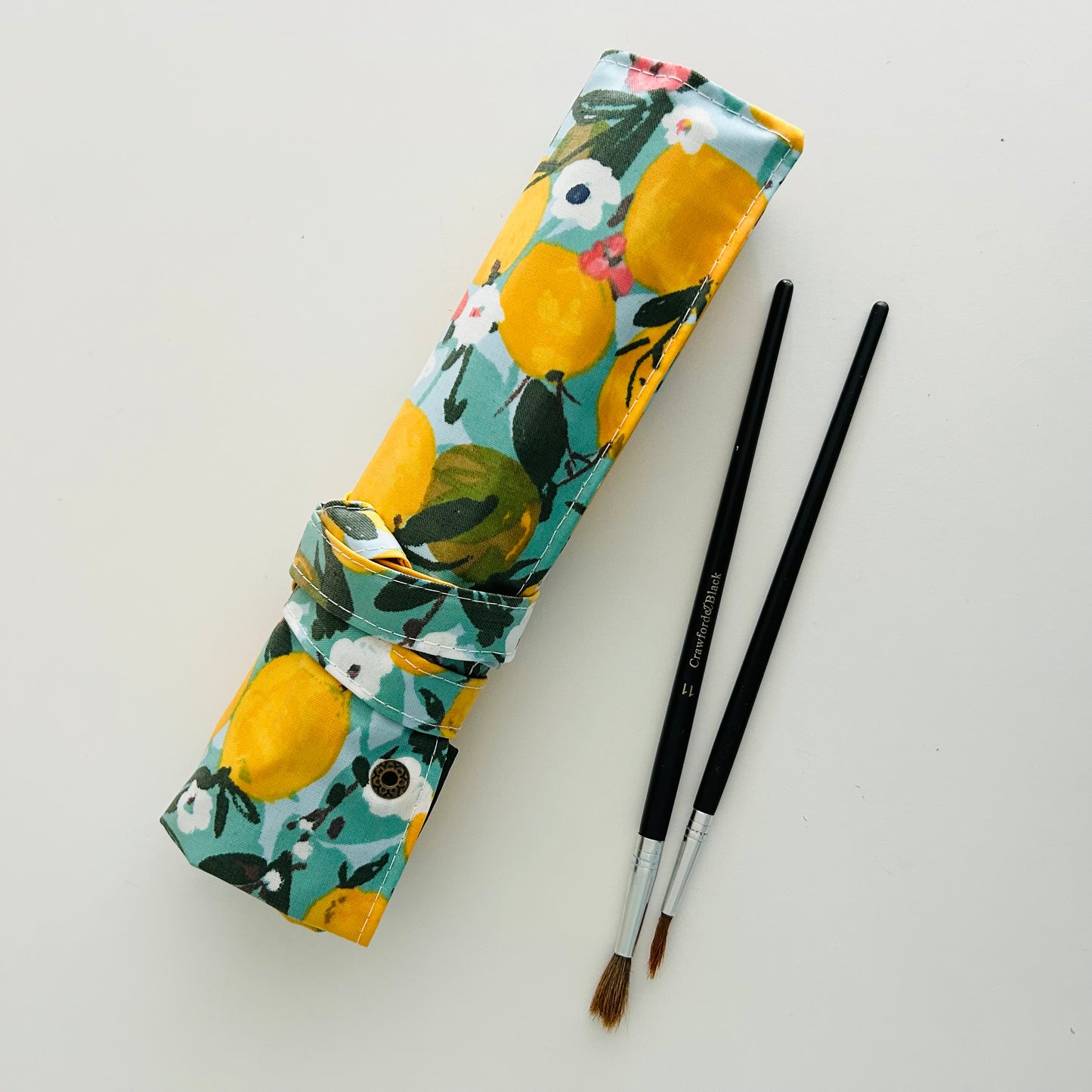 Lemons Artist Brush Roll - Small