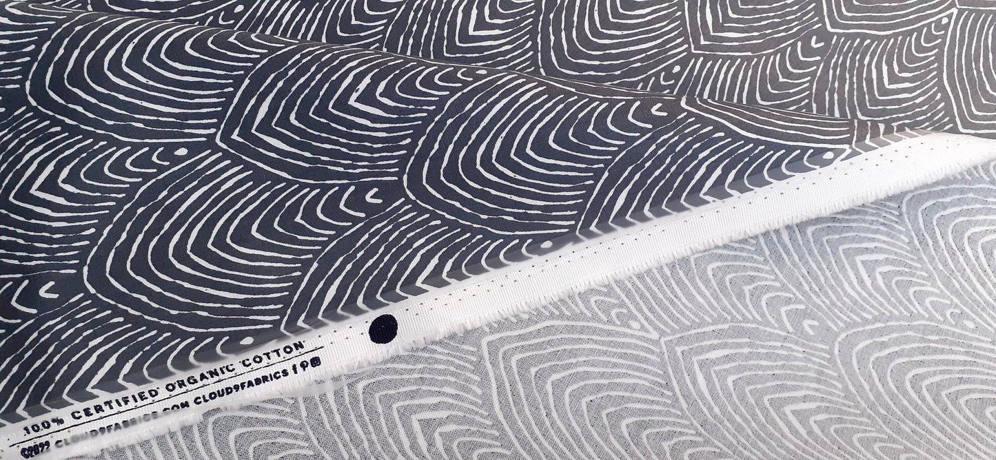 Waterproof cotton, wipe clean fabric, Blue Hills Cloud 9, matte laminate, organic cotton, PU coated cotton, wide half metre cut