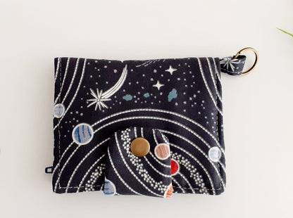 BESTSELLER - Planets cotton bifold wallet, small Solar System pocket wallet, Space gift