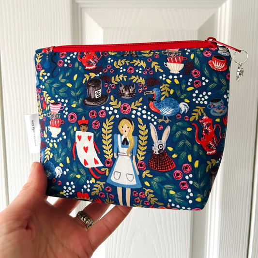 Alice in Wonderland Make Up Bag - with teapot charm
