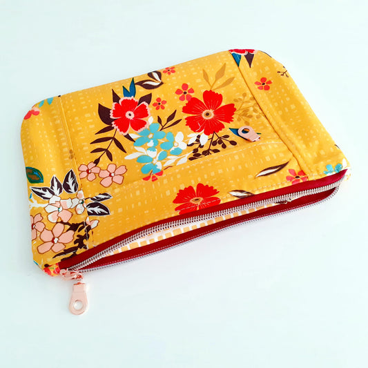 Bold floral zip pouch