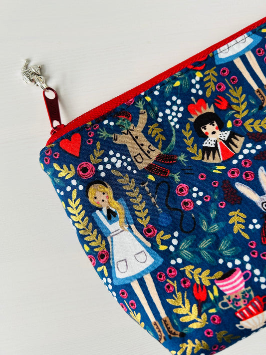 Alice in Wonderland Make Up Bag - with teapot charm