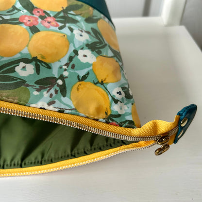 Lemons jumbo waterproof toiletry bag