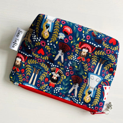Alice in Wonderland Make Up Bag - with White Rabbit charm