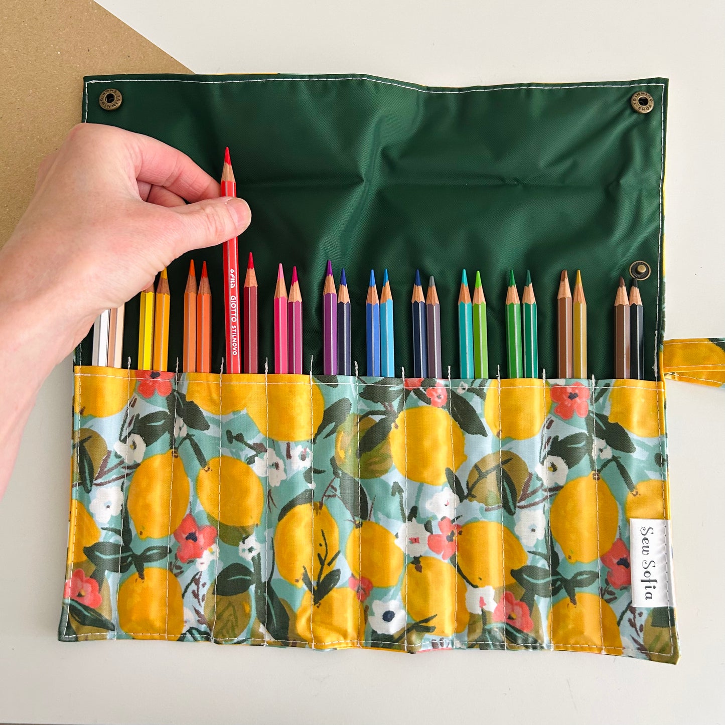 Lemons Artist Brush Roll - Small