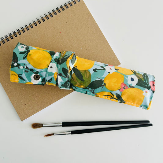 Lemons Artist Brush Roll - Small
