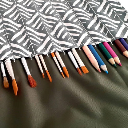 Green Arrows Artist Brush Roll - Small