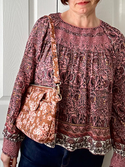 Cherry Blossoms crossbody bag with pouch