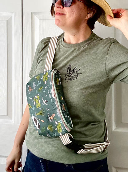 Handmade Crossbody Sling & Waist Bag - Wild Swimming
