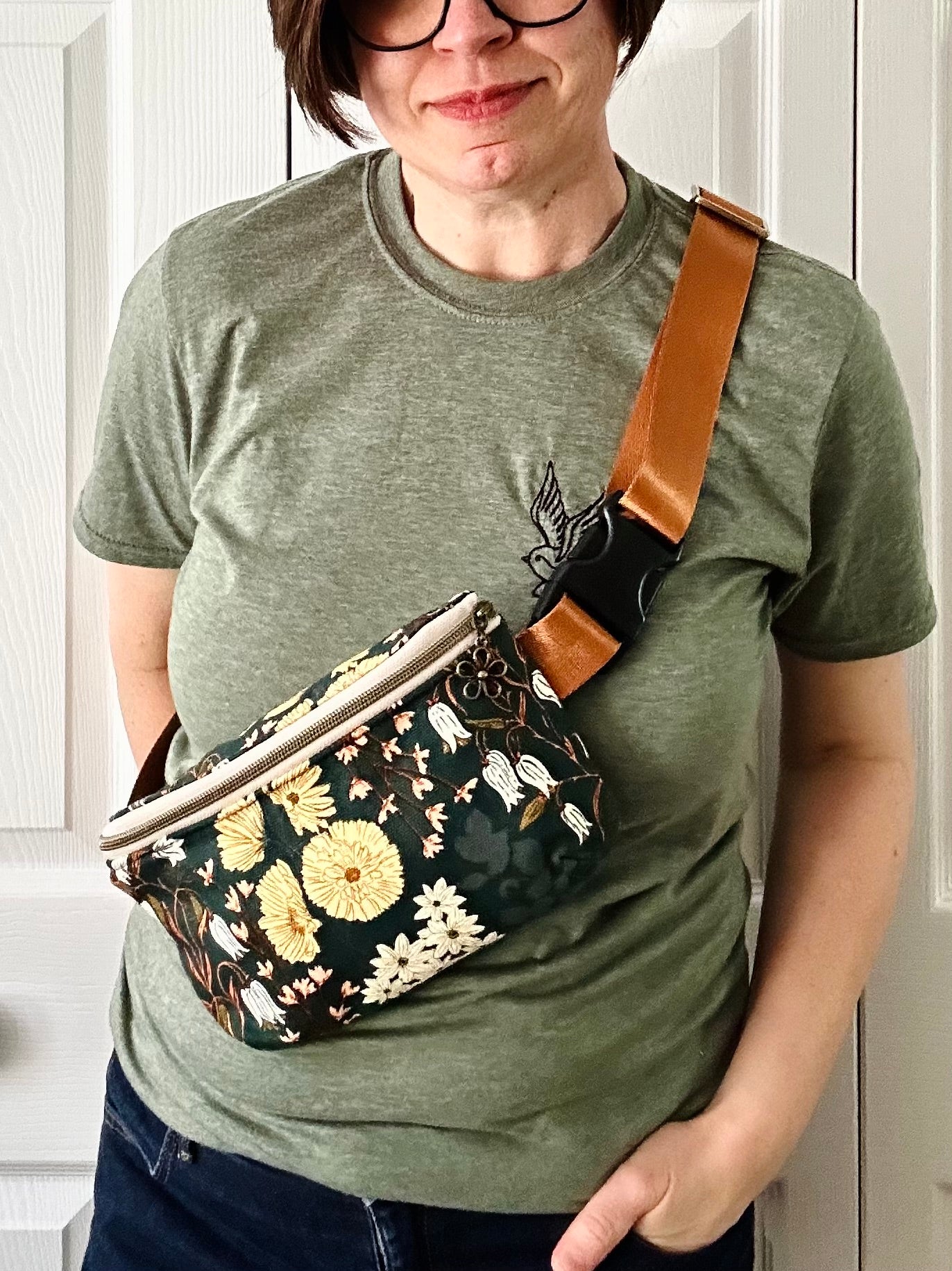 Handmade Crossbody Sling & Waist Bag - Wildflowers