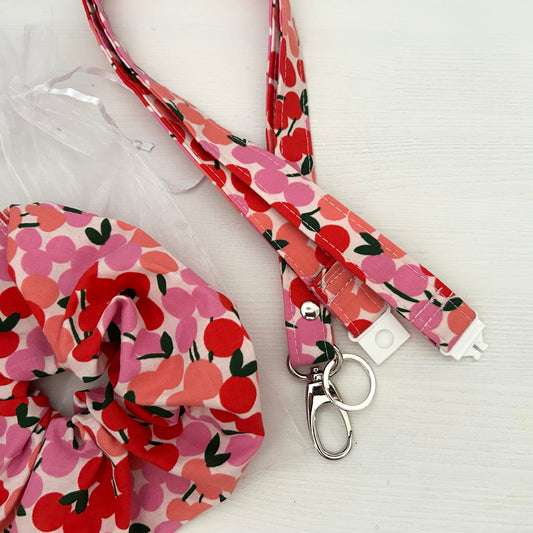 Cherry Blossom Lanyard and Scrunchie Gift Bundle
