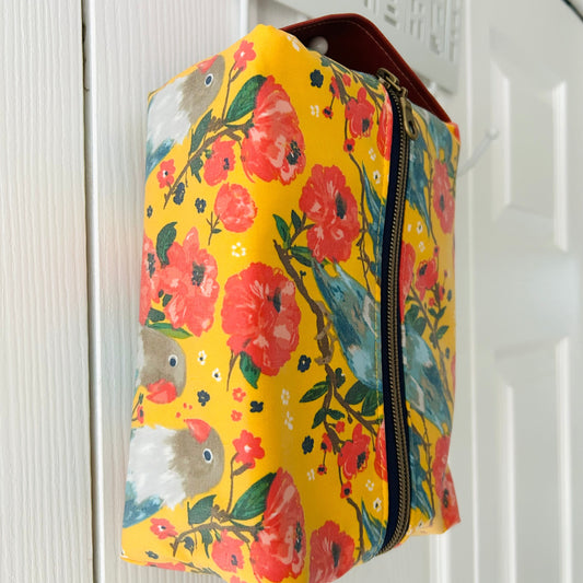 Love Birds Boxy Toiletry Bag - waterproof