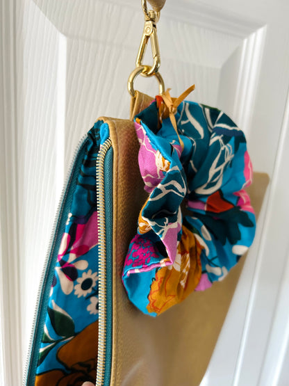 Metallic Gold Faux Leather Clutch and Scrunchie