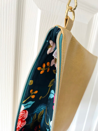 Metallic Gold Faux Leather Clutch Bag