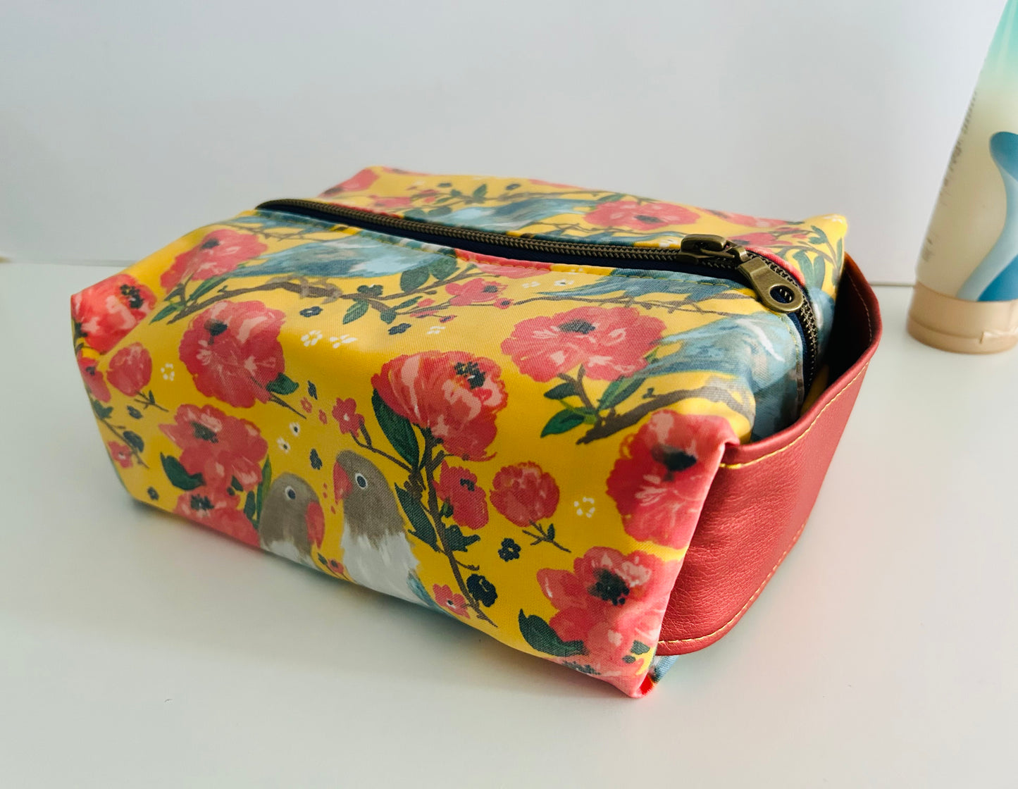 Love Birds Boxy Toiletry Bag - waterproof