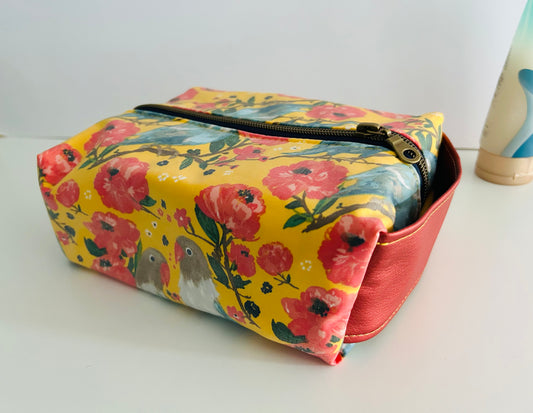 Love Birds Boxy Toiletry Bag - waterproof