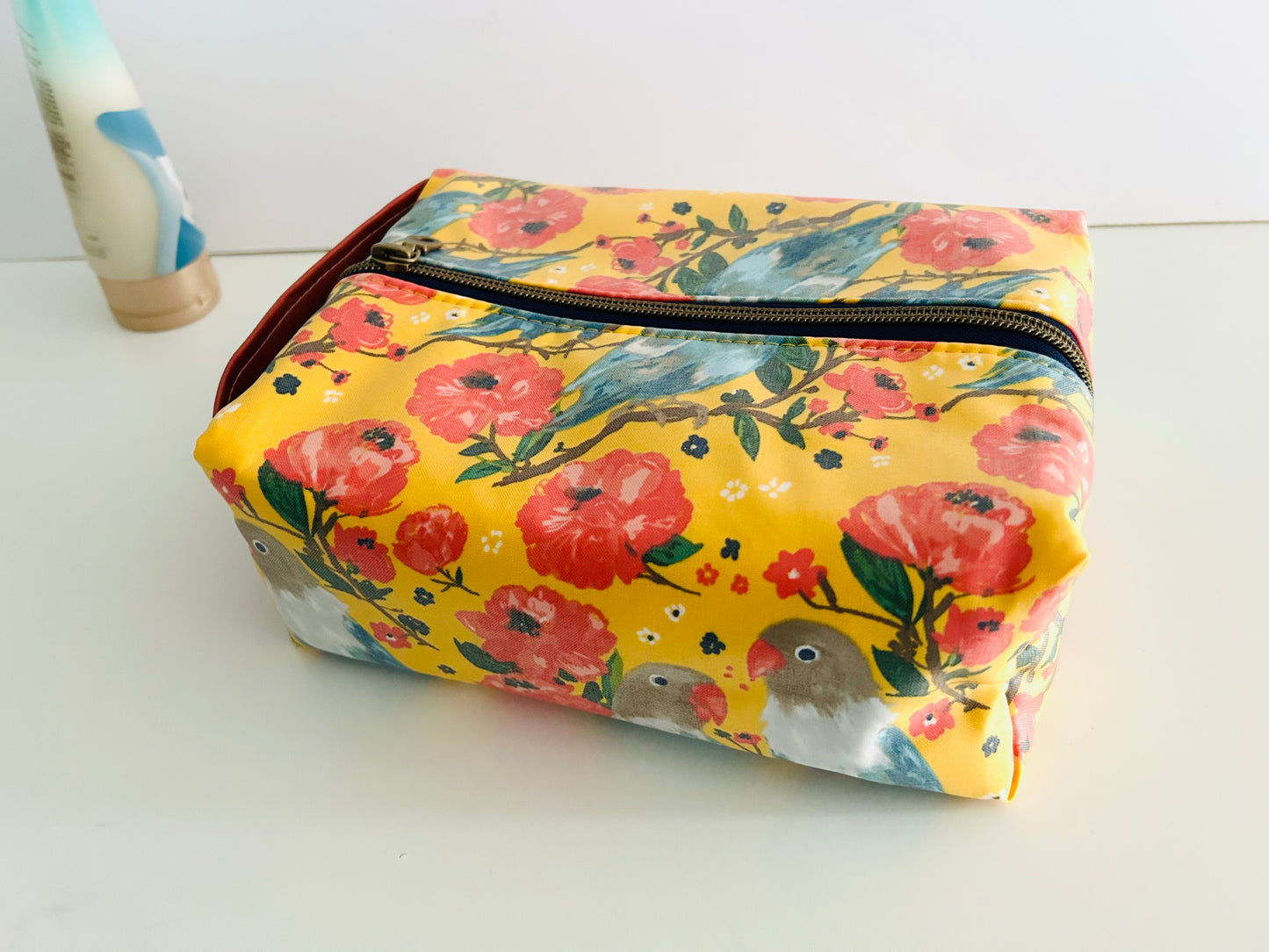 Love Birds Boxy Toiletry Bag - waterproof