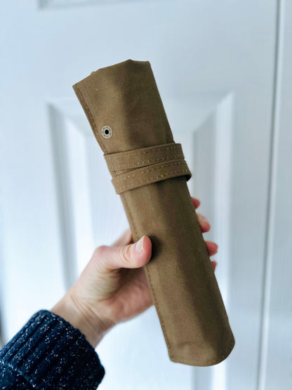 Waxed Canvas Artist Brush Roll - Large