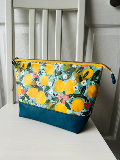 Lemons jumbo waterproof toiletry bag