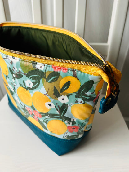 Lemons jumbo waterproof toiletry bag