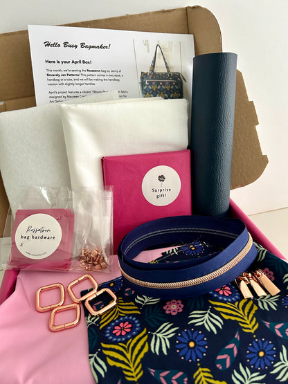 April Box - Sew your own floral handbag
