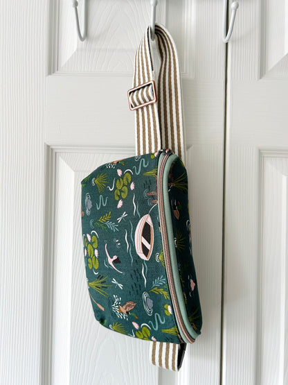 Handmade Crossbody Sling & Waist Bag - Wild Swimming