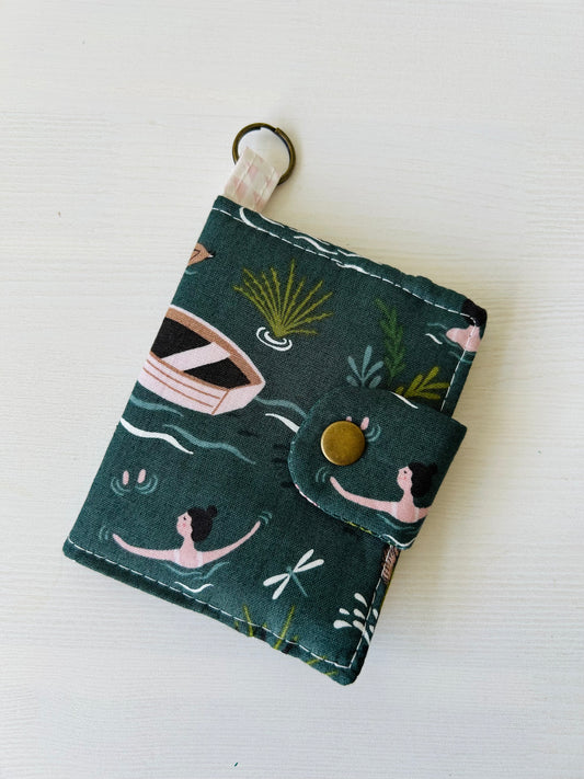 Wild swimming small green wallet