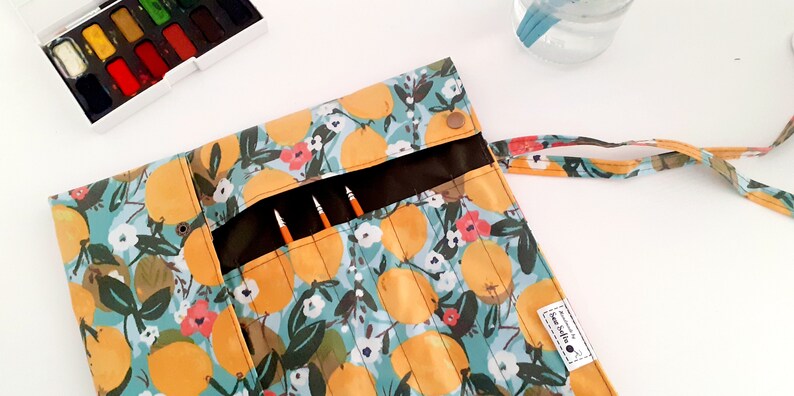 Lemons Artist Brush Roll - Large