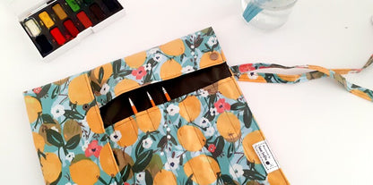 Lemons Artist Brush Roll - Large