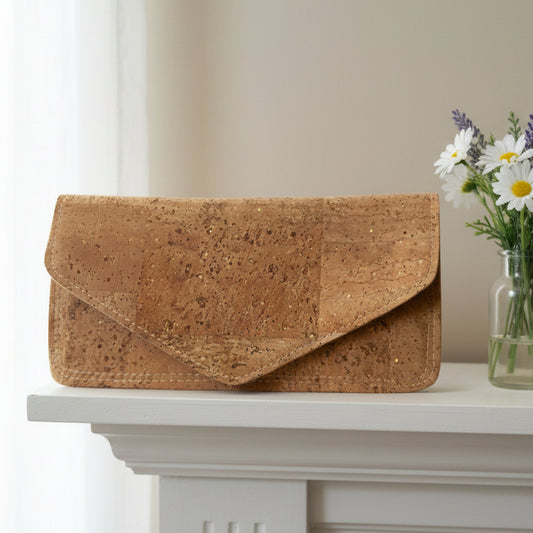 Natural cork ladies slim handmade wallet