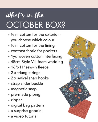 October Box - Sew your own Saddle Bag